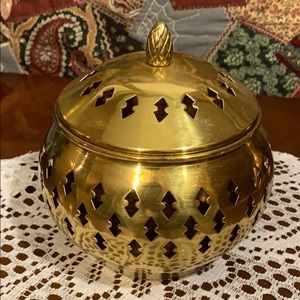 Handmade solid brass potpourri container
